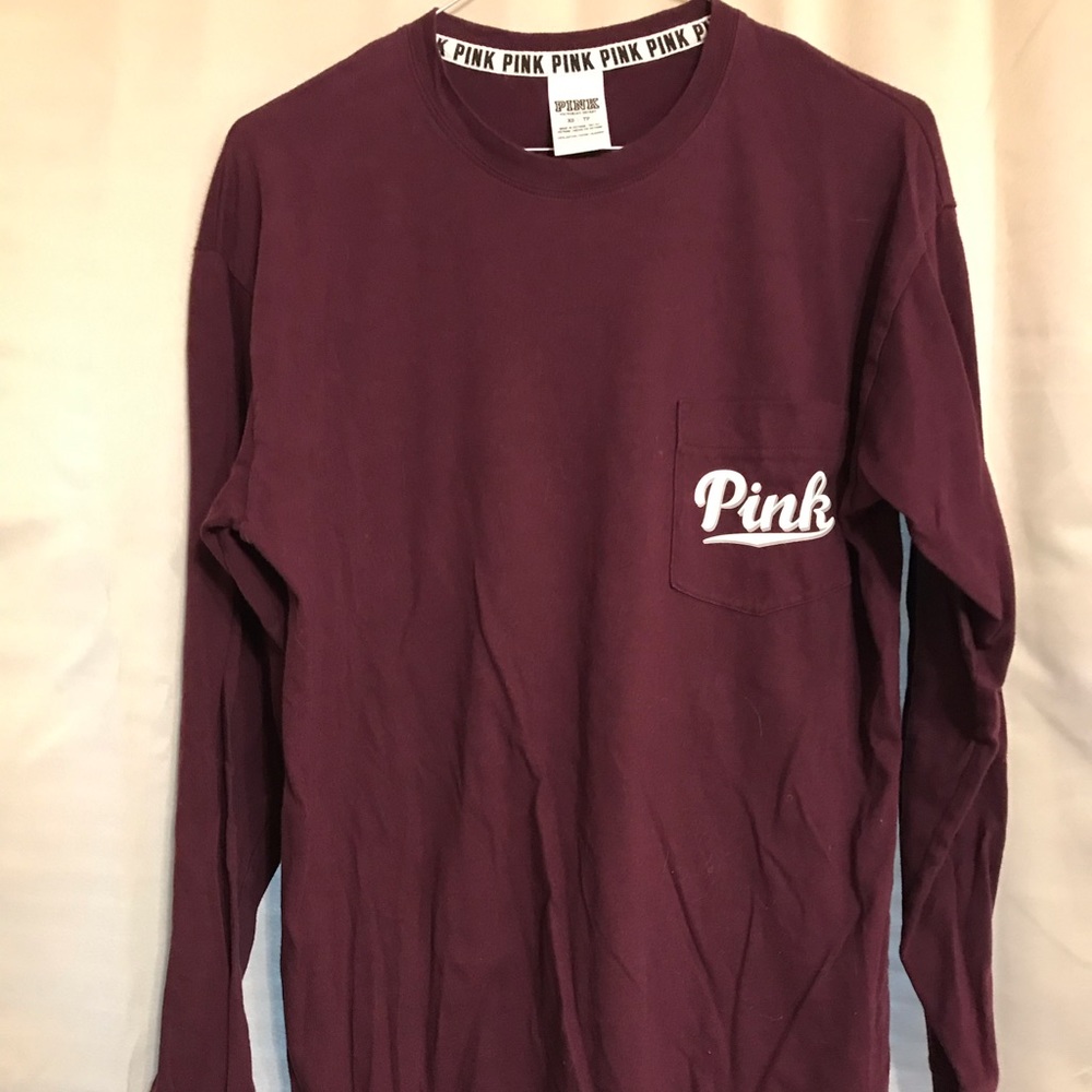 VS PINK maroon long sleeve
